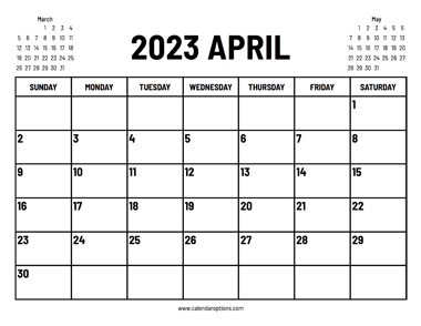 2023 April Calendar