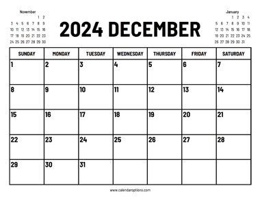2024 December Calendar