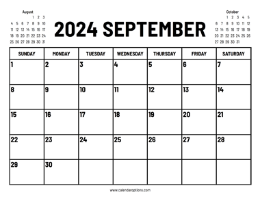 2024 September Calendar