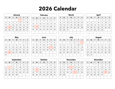 2026 Calendar With Holidays