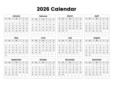 2026 Calendar