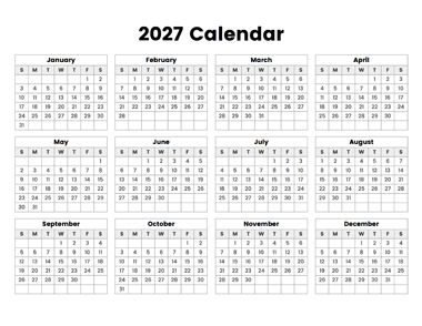 2027 Calendar