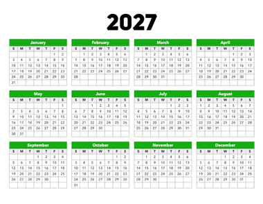 Calendar 2027