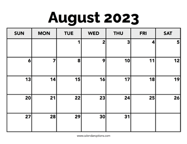 Calendar August 2023