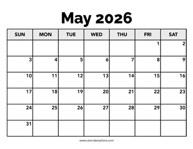 Calendar May 2026