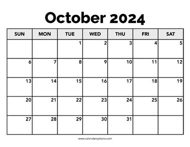 Calendar October 2024