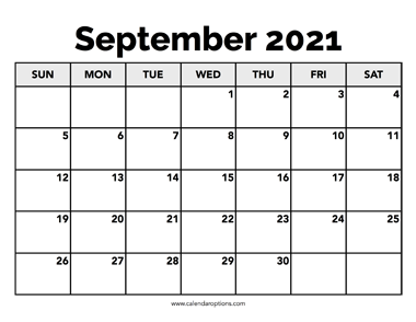 Calendar September 2021