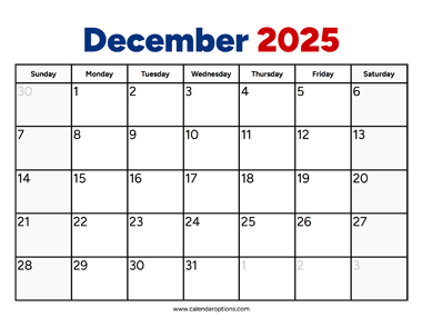 December 2025 Calendar Pro