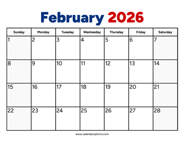 February 2026 Calendar PDF