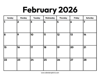 February 2026 Calendar