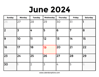June 2024 Calendar With Holidays