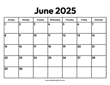 June 2025 Calendar