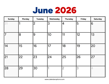 June 2026 Calendar PDF