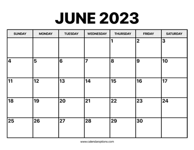 June Calendar 2023
