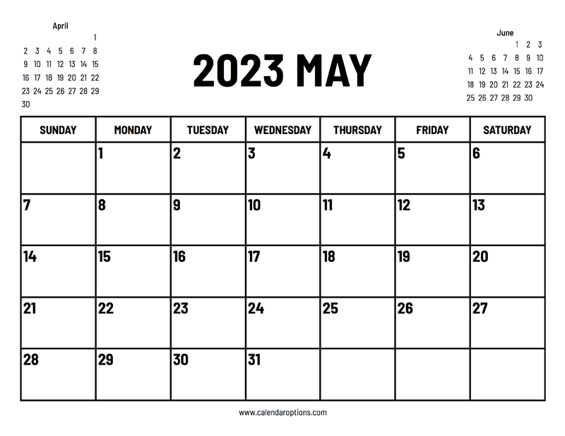 2023 May Calendar – Calendar Options