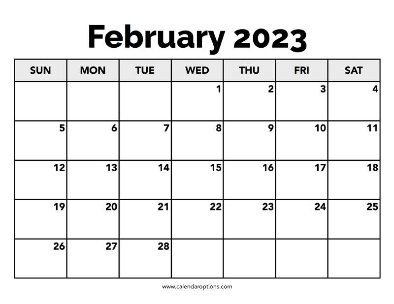Calendar February 2023 – Calendar Options