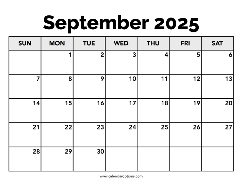 Calendar September 2025 – Calendar Options
