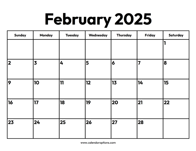 February 2025 Calendar – Calendar Options february-2025-calendar-calendar-options