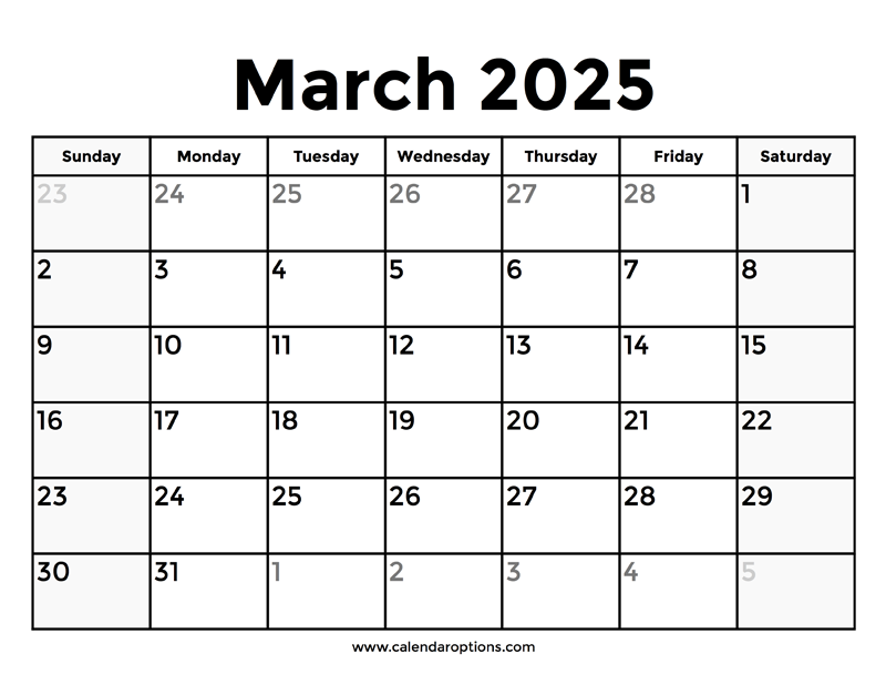 March 2025 Calendar With Holidays – Calendar Options march-2025-calendar-with-holidays-calendar-options