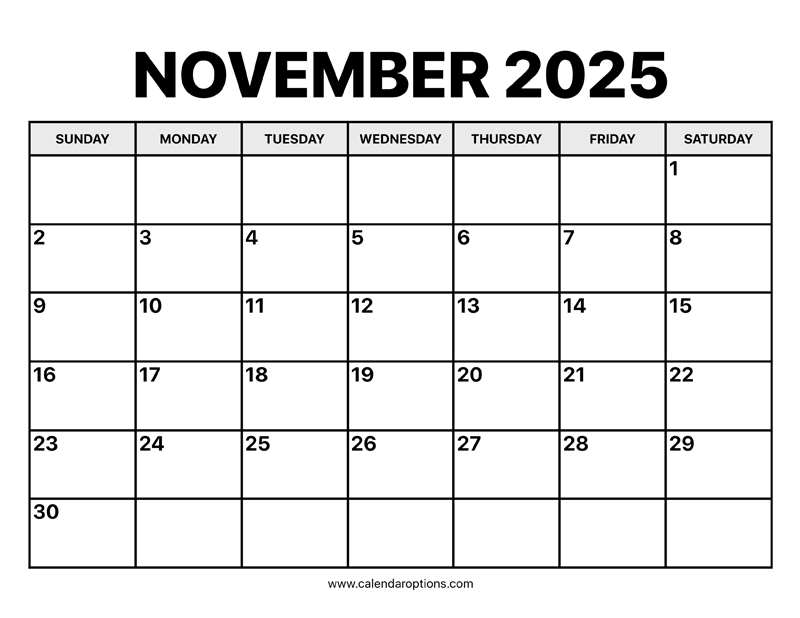 November Calendar 2025 – Calendar Options november-calendar-2025-calendar-options
