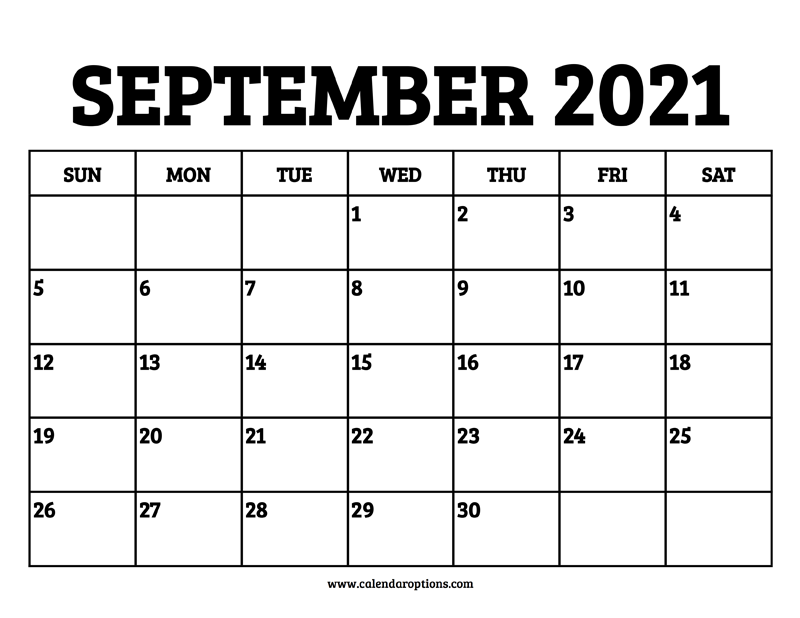 September 2021 Calendar Printable – Calendar Options September 2021 Calendar Printable – Calendar Options