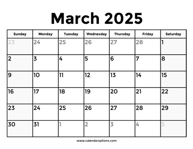 March 2025 Calendar With Holidays