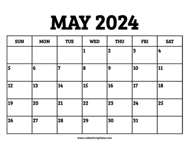 May 2024 Calendar Printable