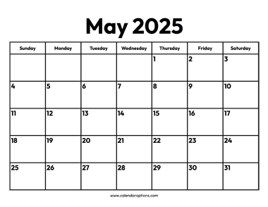 May 2025 Calendar