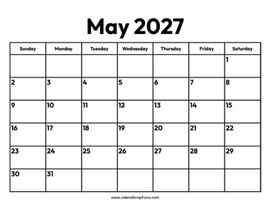 May 2027 Calendar