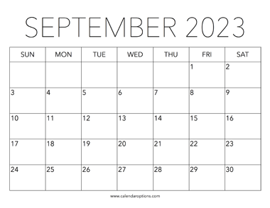 Printable September 2023 Calendar