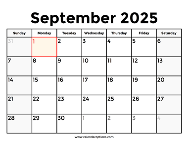 September 2025 Calendar With Holidays