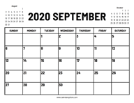 2020 September Calendar