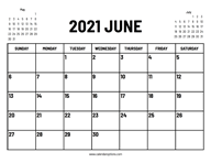 2021 June Calendar