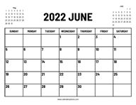 2022 June Calendar