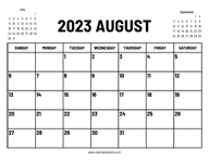 2023 August Calendar