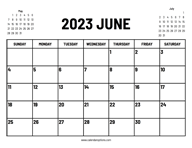 2023 June Calendar