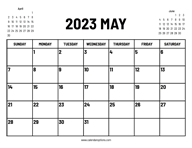 2023 May Calendar