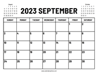 2023 September Calendar