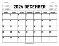 2024 December Calendar