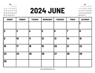 2024 June Calendar