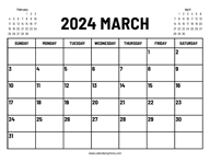 2024 March Calendar