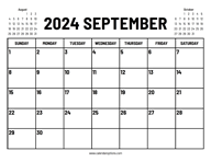 2024 September Calendar