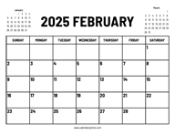2025 February Calendar