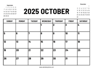 2025 October Calendar