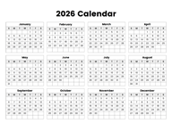 2026 Calendar