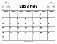 2026 May Calendar