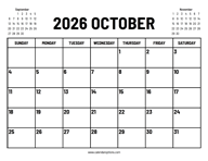 2026 October Calendar