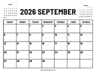 2026 September Calendar