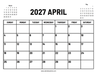 2027 April Calendar