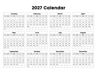 2027 Calendar